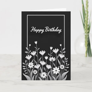 Carte d'anniversaire monochrome