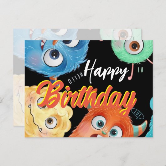 carte d'anniversaire monsters inc (Devant / Derrière)
