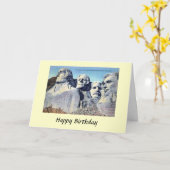 Carte d'anniversaire - Mont Rushmore, Dakota du Su (Fleur jaune)