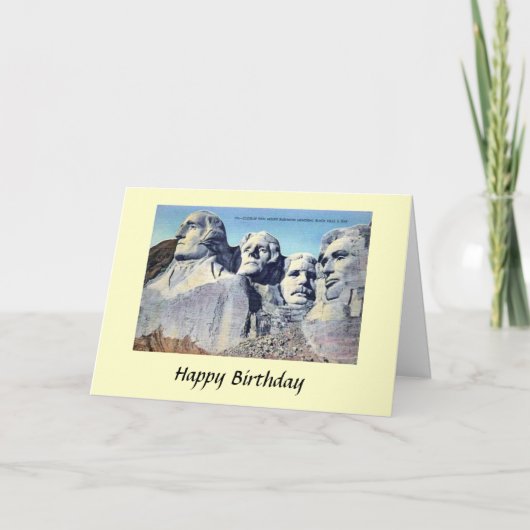 Carte d'anniversaire - Mont Rushmore, Dakota du Su (Devant)