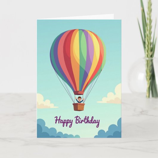 Carte d'anniversaire Montgolfière (Devant)