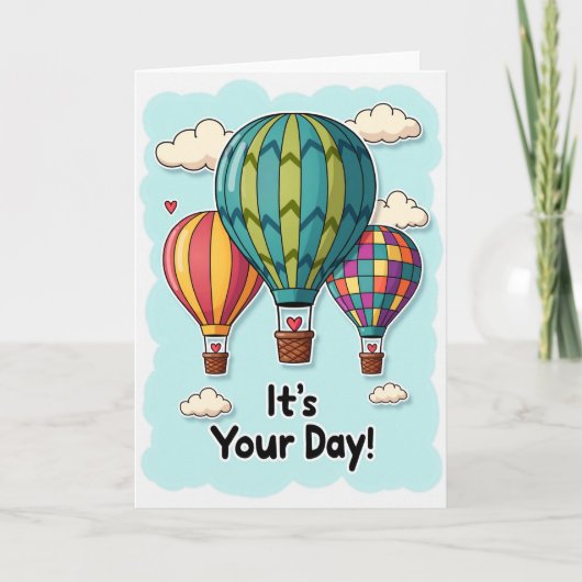 Carte d'anniversaire Montgolfière Joyeuse (Devant)