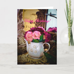 CARTE D'ANNIVERSAIRE MONTRANT LE POT ANTIQUE DE