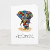 Carte d'anniversaire Mosaic Elephant (Devant)