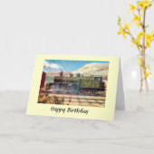 Carte d'anniversaire - Moteur ferroviaire italien  (Fleur jaune)