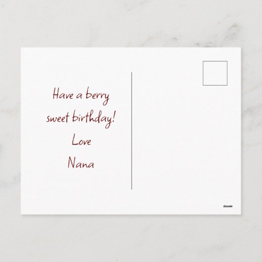 Carte d'anniversaire Motif aux fraises (Dos)