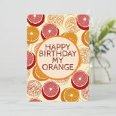Carte d'anniversaire Motif Oranges (Debout devant)