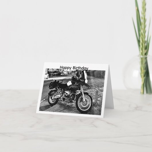Carte d'anniversaire moto BMW (Devant)