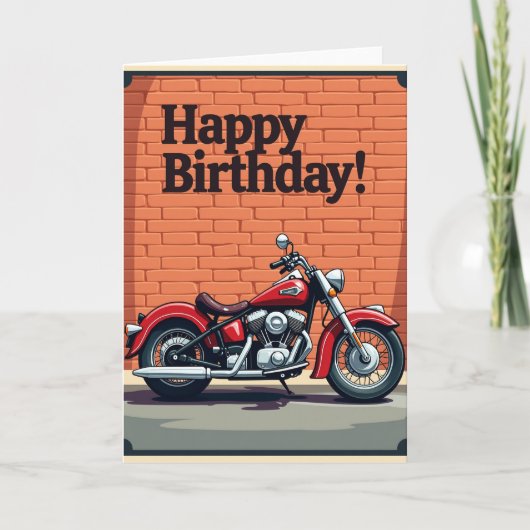 Carte d'anniversaire moto classique (Devant)