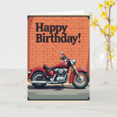 Carte d'anniversaire moto classique (Fleur jaune)