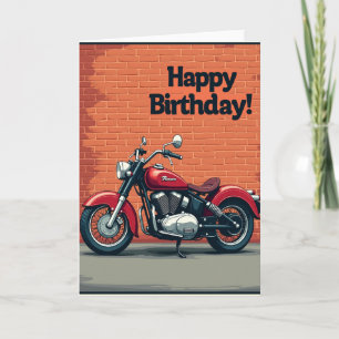 Carte d'anniversaire moto rouge