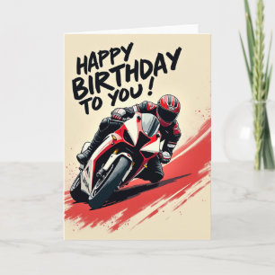 Carte d'anniversaire moto Speedy Art