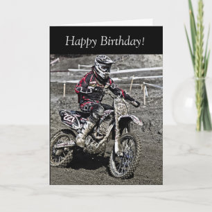 Carte d'anniversaire : Motocross Guy