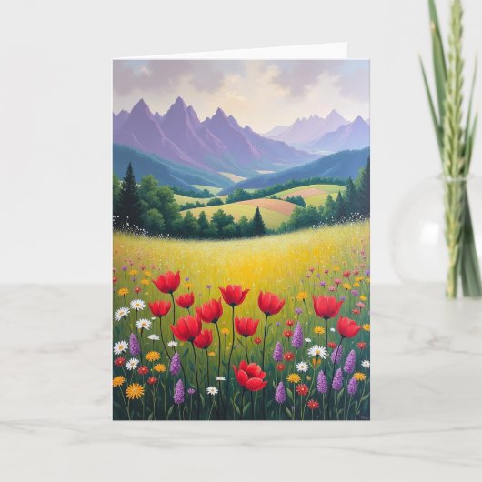 Carte d'anniversaire Mountain Meadow (Devant)