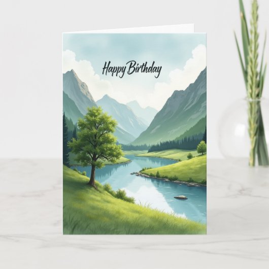 Carte d'anniversaire Mountain View (Devant)