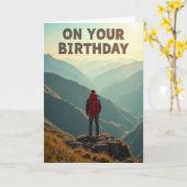 Carte d'anniversaire Mountain Vista (Fleur jaune)