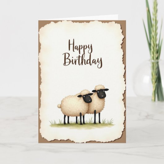 Carte d'anniversaire Mouton Fluffy (Devant)