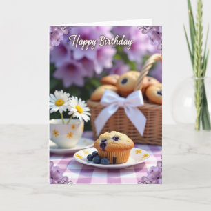 Carte d'anniversaire Muffin aux fruits