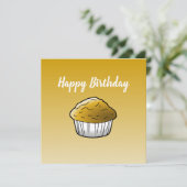 Carte d'anniversaire Muffin Vanille (Debout devant)