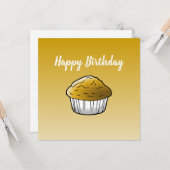 Carte d'anniversaire Muffin Vanille (Devant/Arrière en situation)