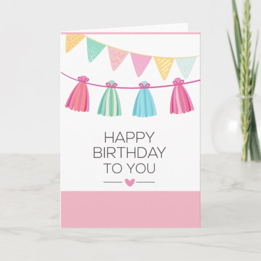 Carte d'anniversaire Multi Color Tassel (Devant)