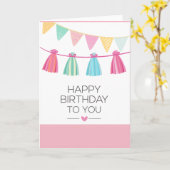 Carte d'anniversaire Multi Color Tassel (Fleur jaune)