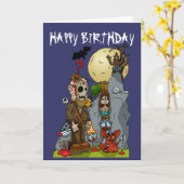 Carte d'anniversaire murale d'horreur (Fleur jaune)