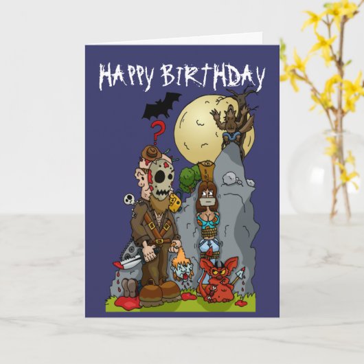 Carte d'anniversaire murale d'horreur (Fleur jaune)