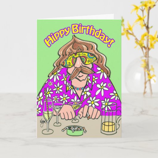 Carte d'anniversaire MÛRE de HIPPIE (Fleur jaune)