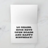 CARTE D'ANNIVERSAIRE MUSCLE CAR VOITURE DE SPORT V (Intérieur)