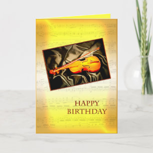Carte d'anniversaire musicale avec violon