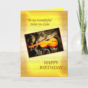 Carte d'anniversaire musicale de belle-soeur avec 