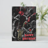 Carte d'anniversaire musicale joyeuse avec Musique (Debout devant)