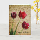 Carte d'anniversaire Musique et Tulipes (Fleur jaune)