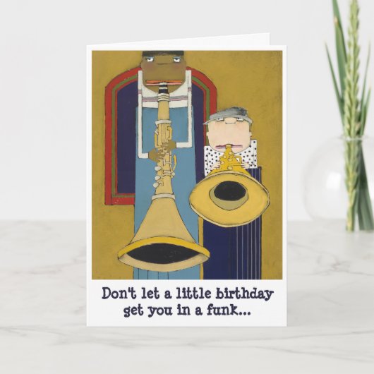 carte d'anniversaire musique thème saxophone (Devant)