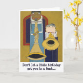 carte d'anniversaire musique thème saxophone (Fleur jaune)