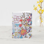 Carte d'anniversaire mystique de roses d'aquarelle (Fleur jaune)