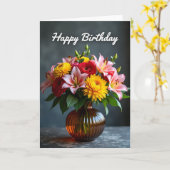 Carte d'anniversaire Nature morte (Fleur jaune)