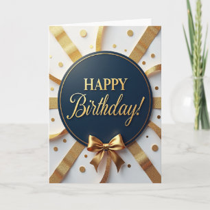 Carte d'anniversaire Navy Gold