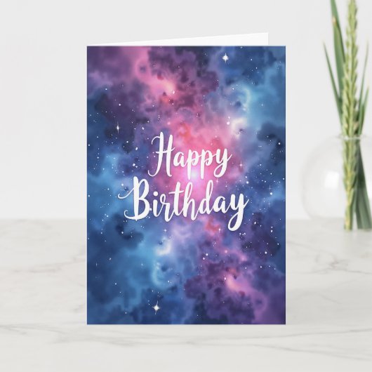 Carte d'anniversaire Nébuleuse Cosmique (Devant)