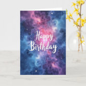 Carte d'anniversaire Nébuleuse Cosmique (Fleur jaune)