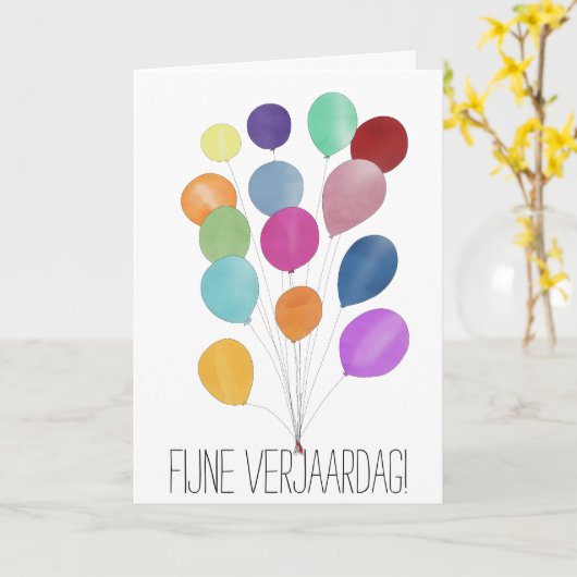 Carte d'anniversaire néerlandais (Fleur jaune)