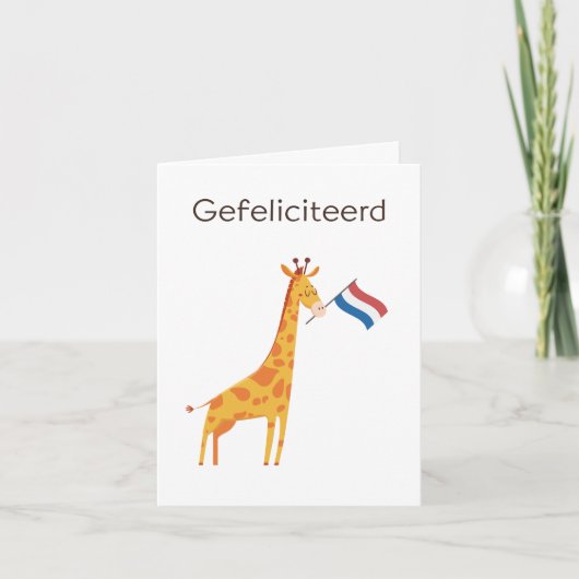 Carte d'anniversaire néerlandaise - Gefeliciteered (Devant)