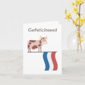 Carte d'anniversaire néerlandaise - Gefeliciteered (Fleur jaune)