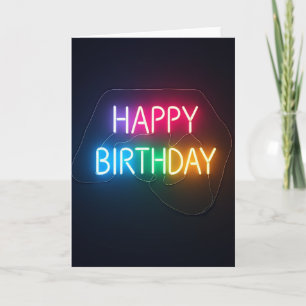Carte d'anniversaire néon