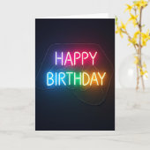 Carte d'anniversaire néon (Fleur jaune)