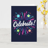 Carte d'anniversaire Neon Celebration (Fleur jaune)