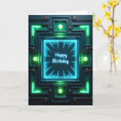 Carte d'anniversaire Neon Glow (Fleur jaune)