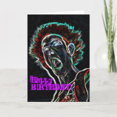 Carte d'anniversaire Neon Scream Face (Devant)