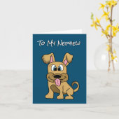 Carte d'anniversaire Nephew - Chien mignon (Fleur jaune)